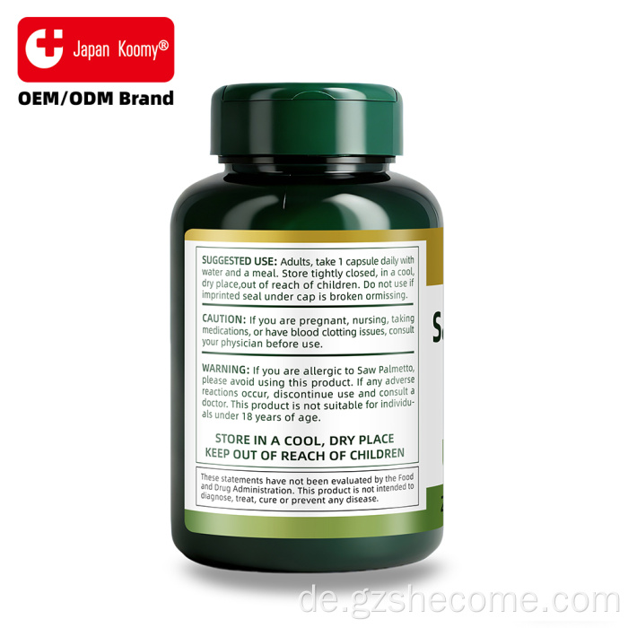 Shecome Saw Palmetto 250 Kapseln für die Harngesundheit